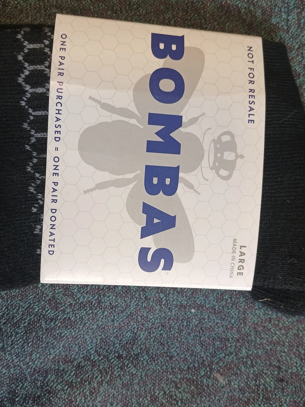 Bombas Black Athletic Ankle Socks with Gray Stripe